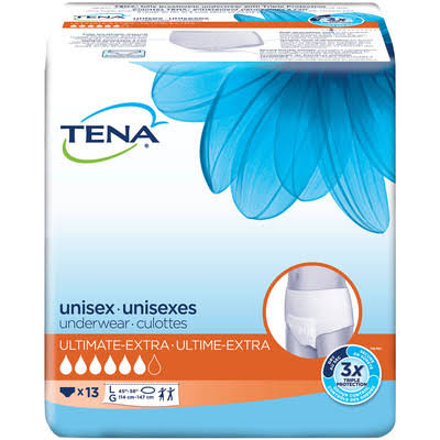 Tena Unisex Incontinence Underwear, Ultimate Absorbency, Large 13.0 Count