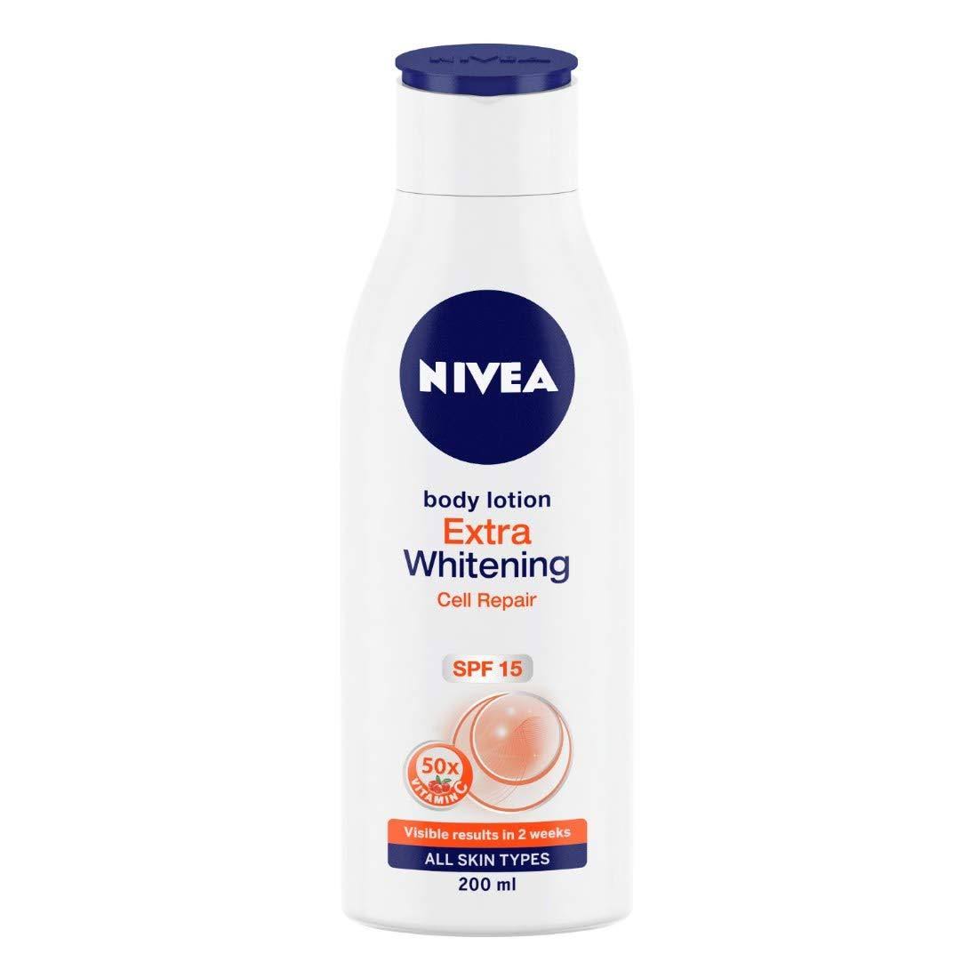 Nivea Body Lotion, Extra Whitening Cell Repair, SPF 15 & 50x Vitamin C, 200ml