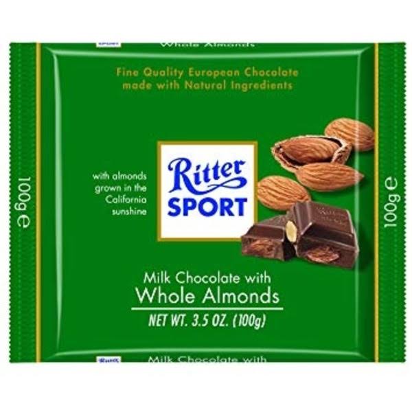 Ritter Sport Whole Almonds Chocolate - 100g