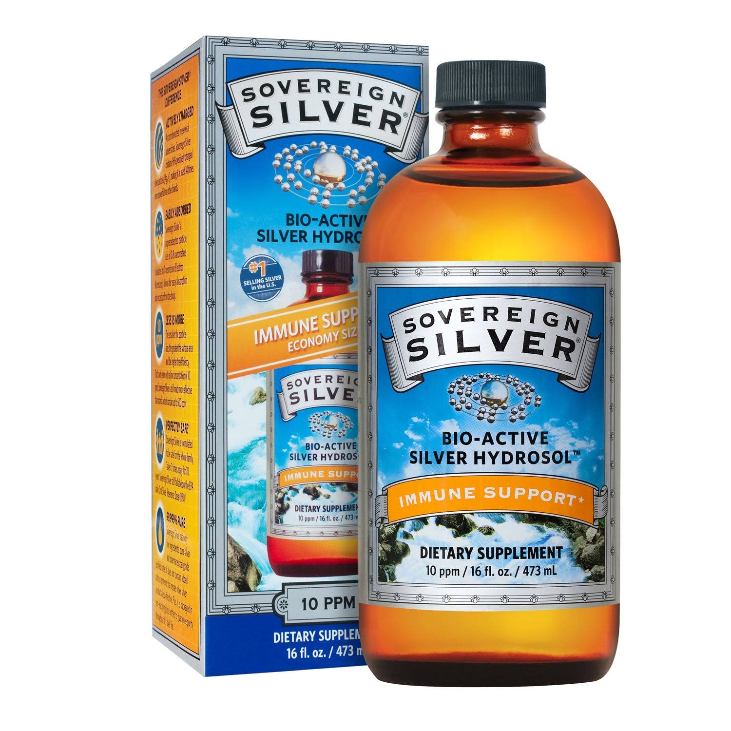 Sovereign Silver Bio-Active Silver Hydrosol, 10 ppm - 16 fl oz bottle