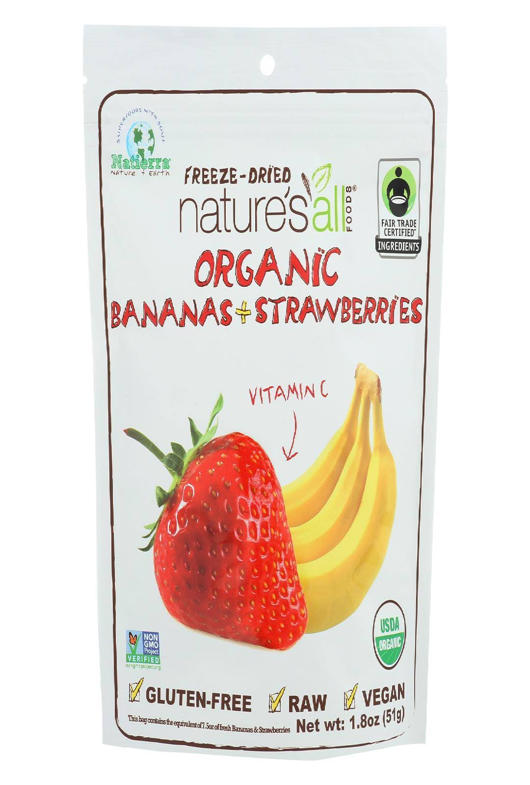 Nature's All Foods Organic Freeze Dried Bananas & Strawberries