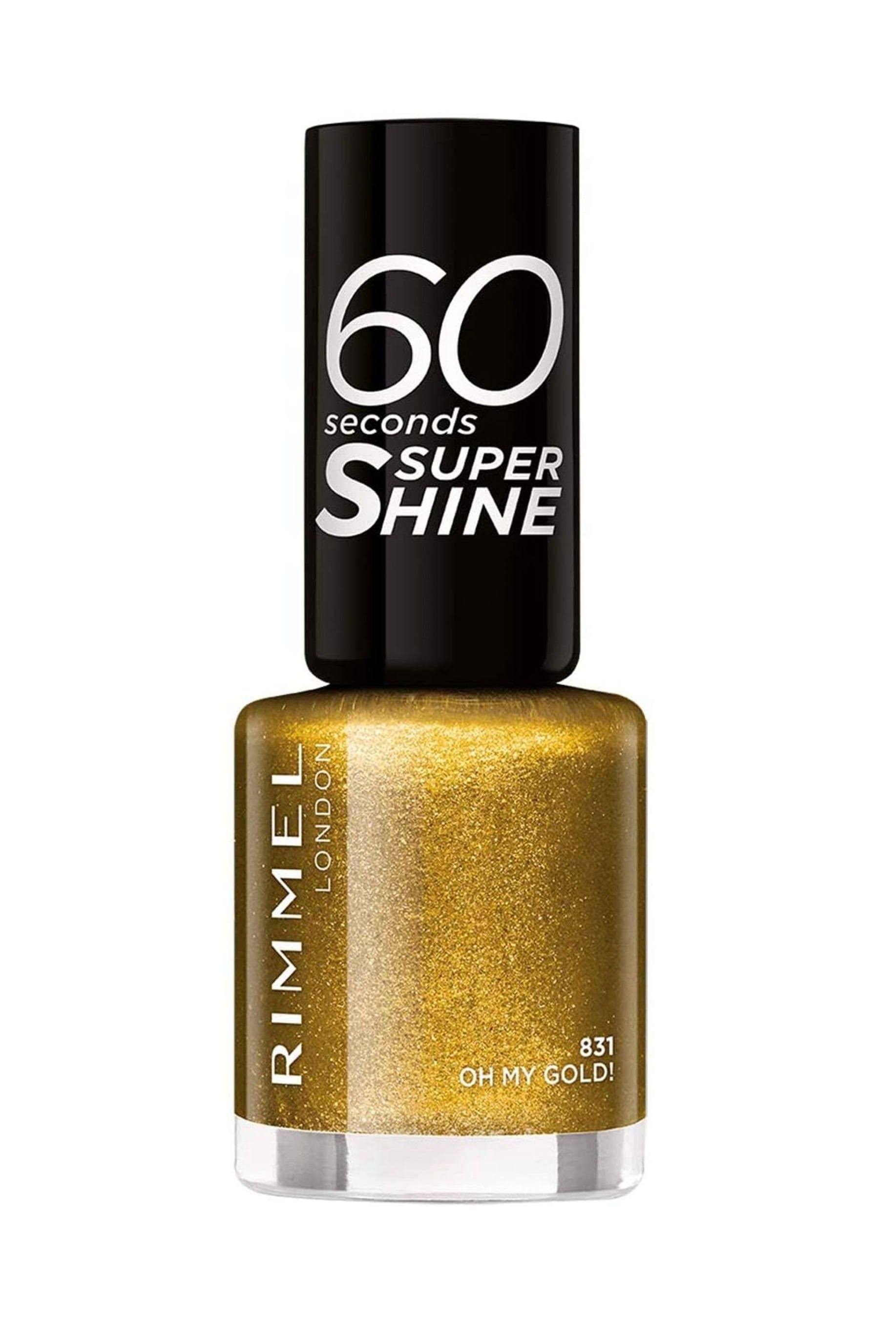 Rimmel 60 Seconds Glitter Nail Polish - Gold, 8ml
