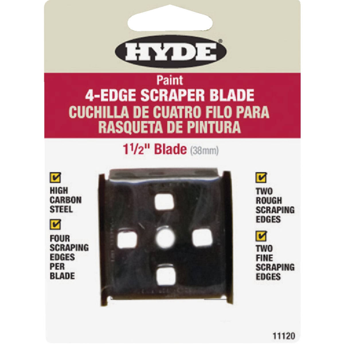 Hyde Tools 4 Edge Scraper Blade - 1-1/2"
