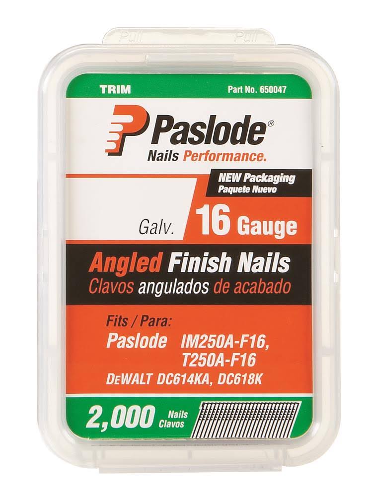 Paslode Angled Galvanized Finish Nail - 2 1/2", 16ga, 20 degree