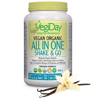 VegiDay Vegan Organic All in One Shake & Go French Vanilla 860 G