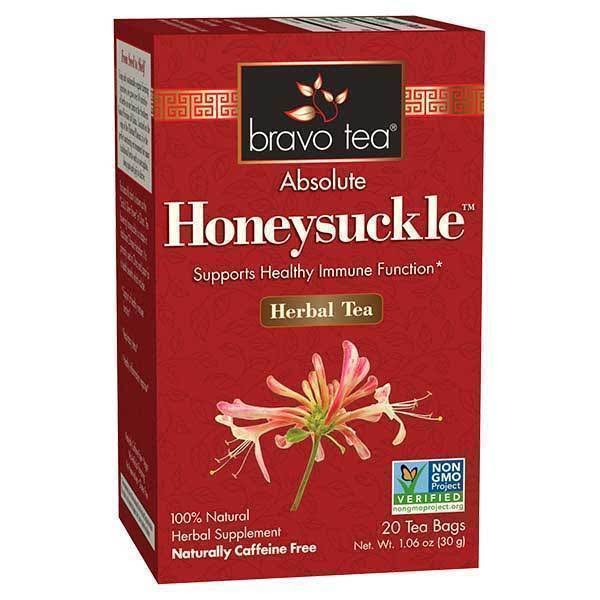 Bravo Tea Honeysuckle Herbal Tea - Naturally Caffeine Free, 20 Tea Bags