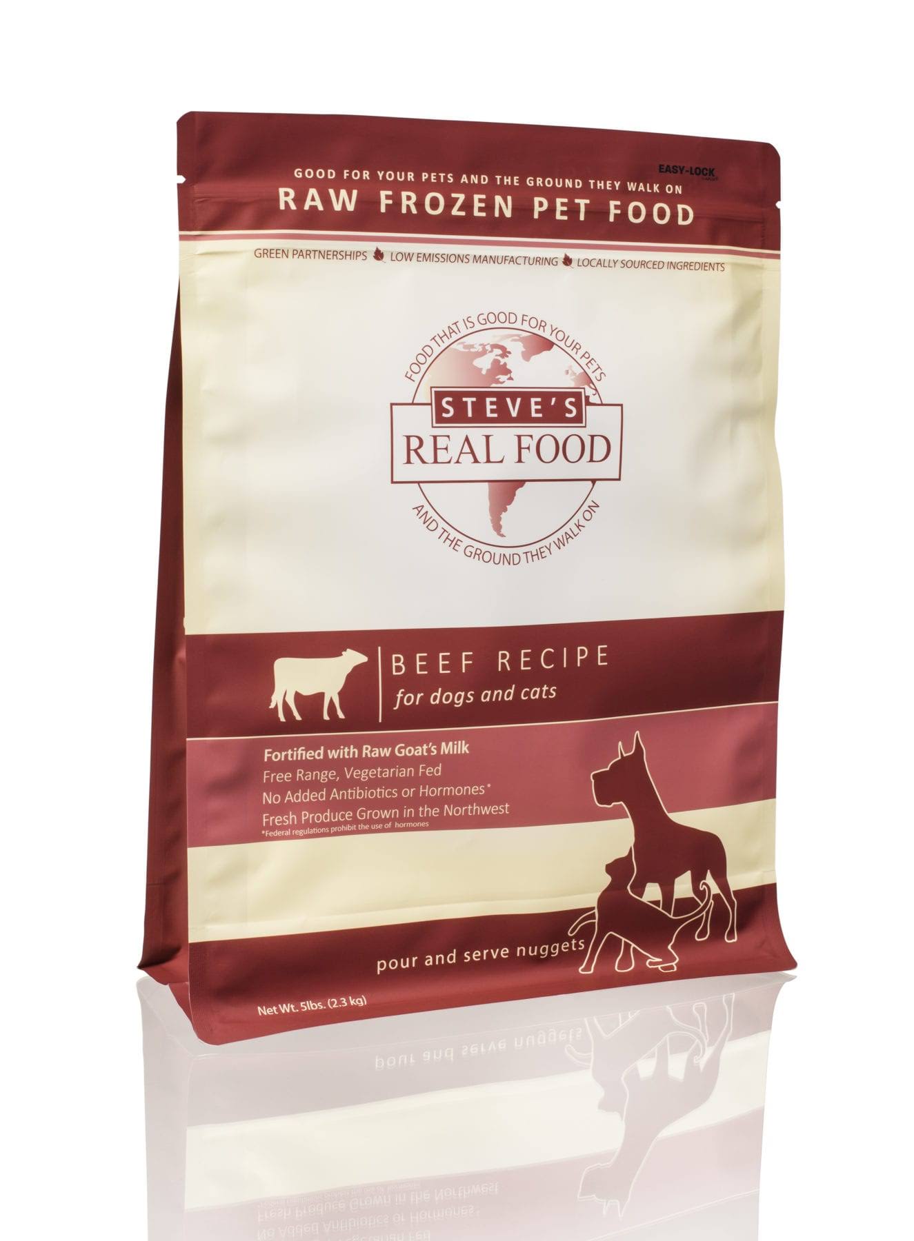 Steve's Real Food Beef Nuggets Raw Frozen Dog & Cat Food, 9.75-lb