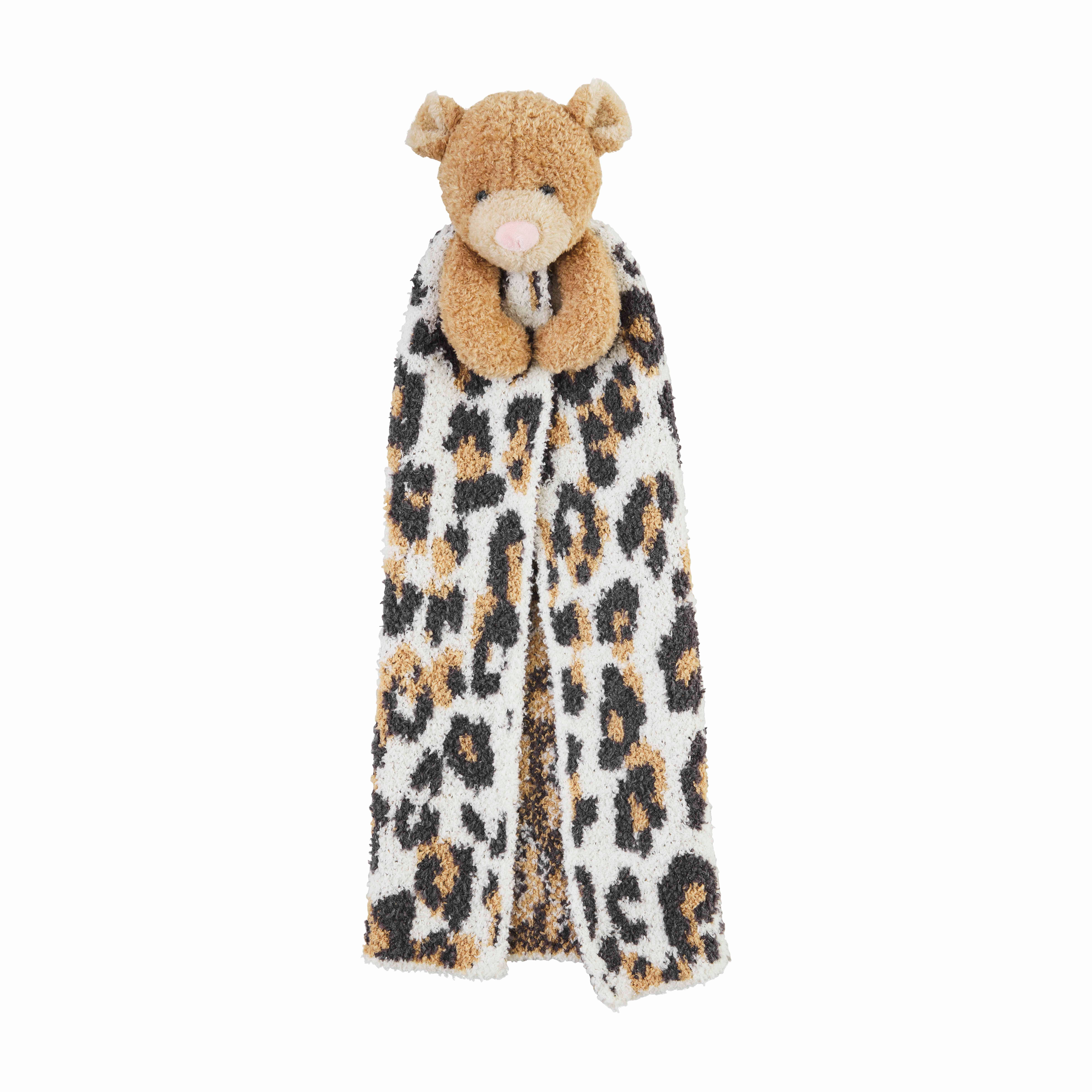 Mud Pie Kids Girl's Brown Leopard Lovey Blanket | Polyester/Nylon