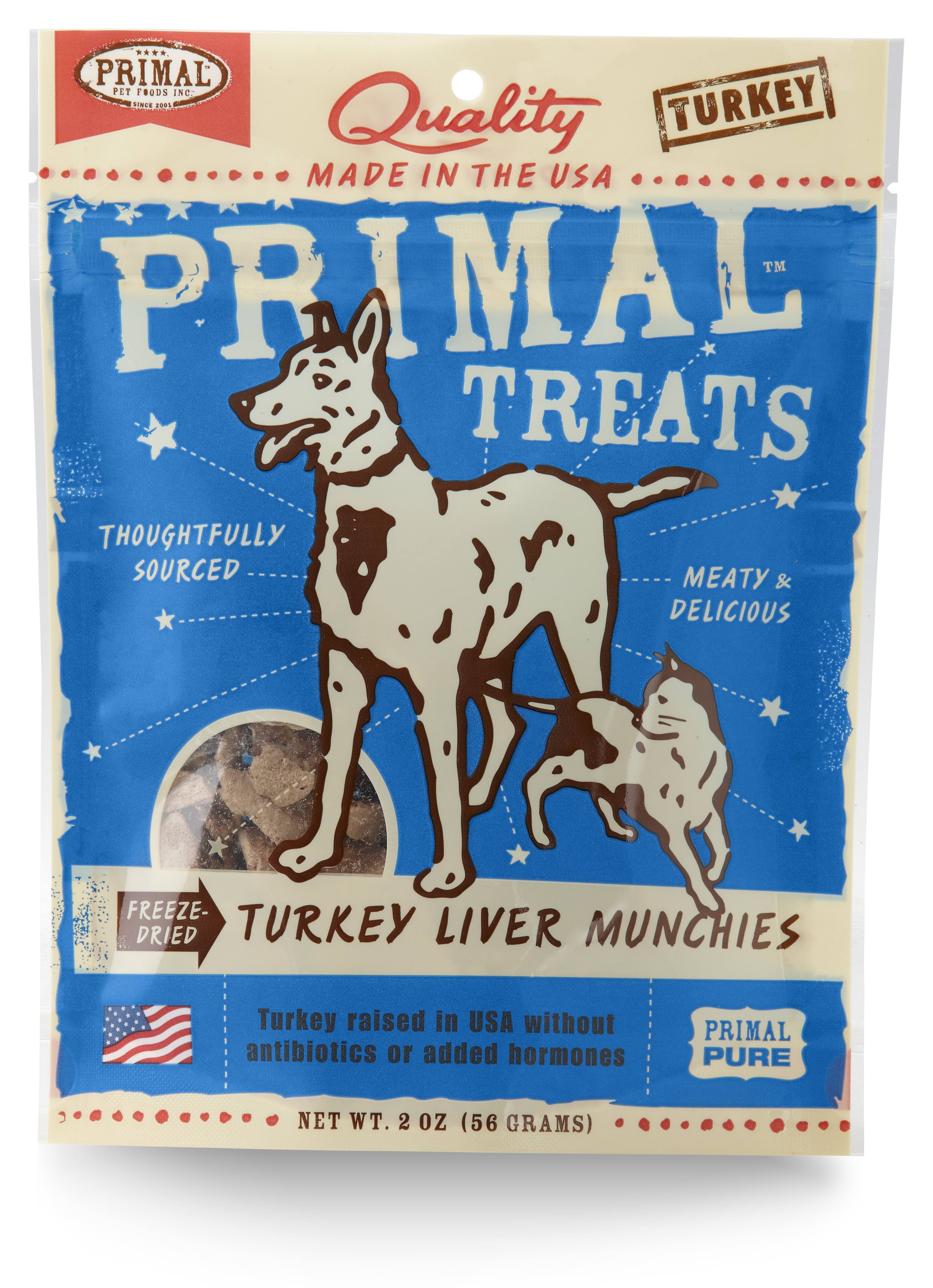 Primal Dog and Cat Treats - Turkey Liver, 2oz