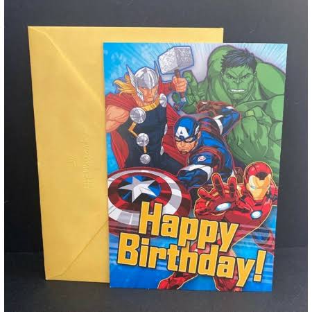 Marvel Avengers Birthday Greeting Card Hallmark New, Multicolor