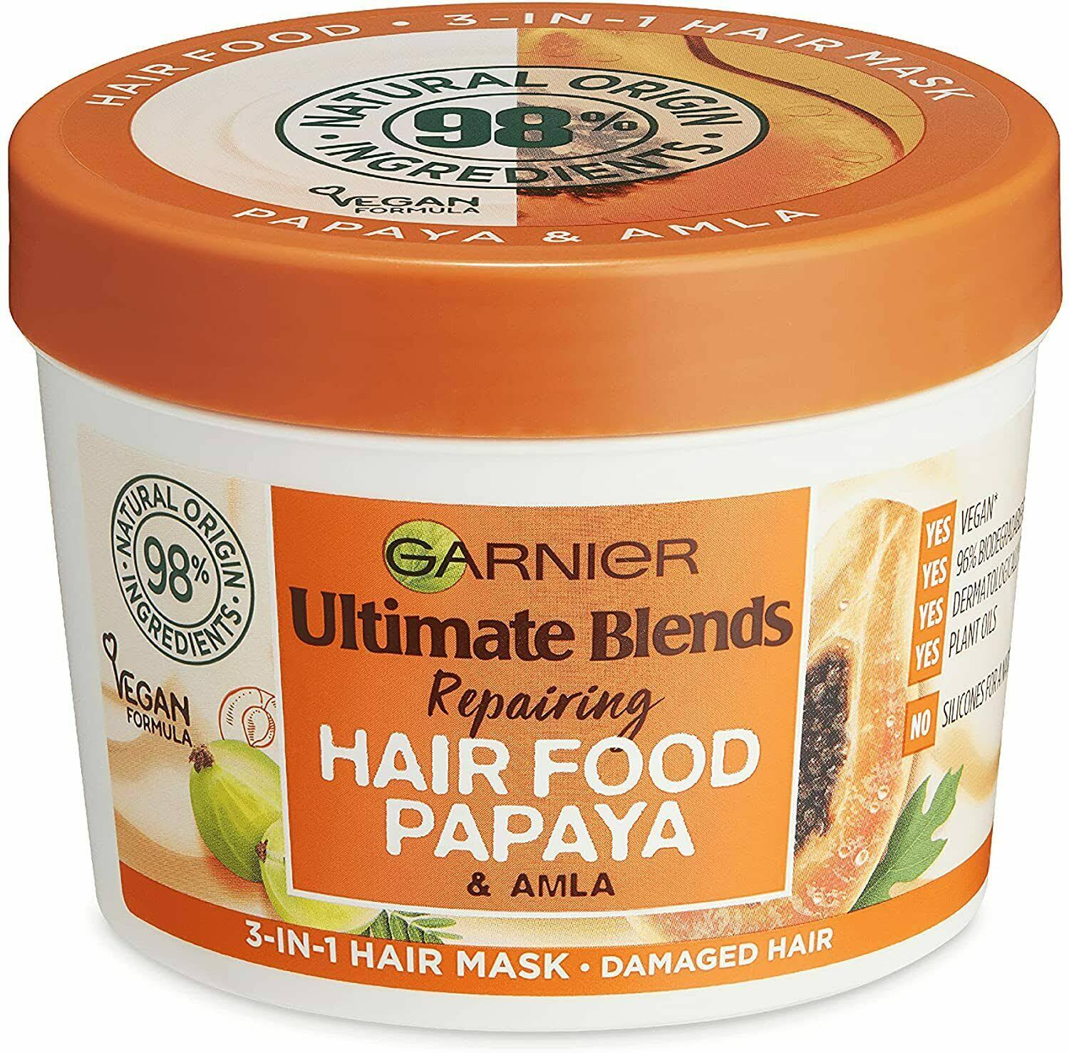 Garnier Ultimate Blends Hair Food Papaya 3 in 1 Damaged Hair Mask Treatment - 390ml