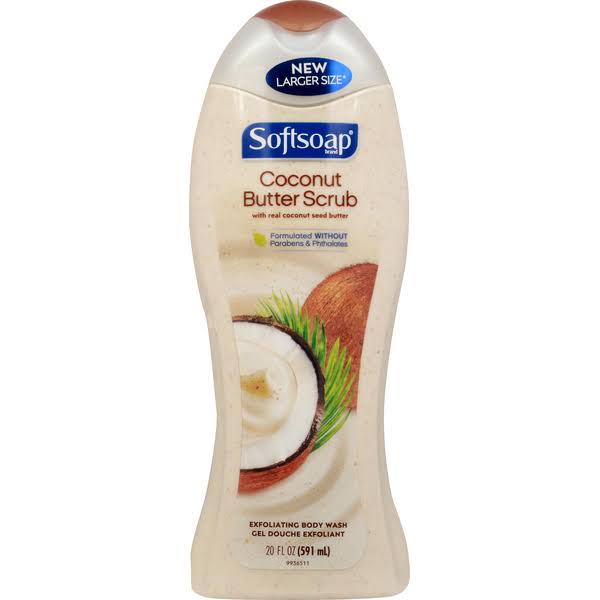 Softsoap Body Wash, Exfoliating, Coconut Butter Scrub - 20 fl oz