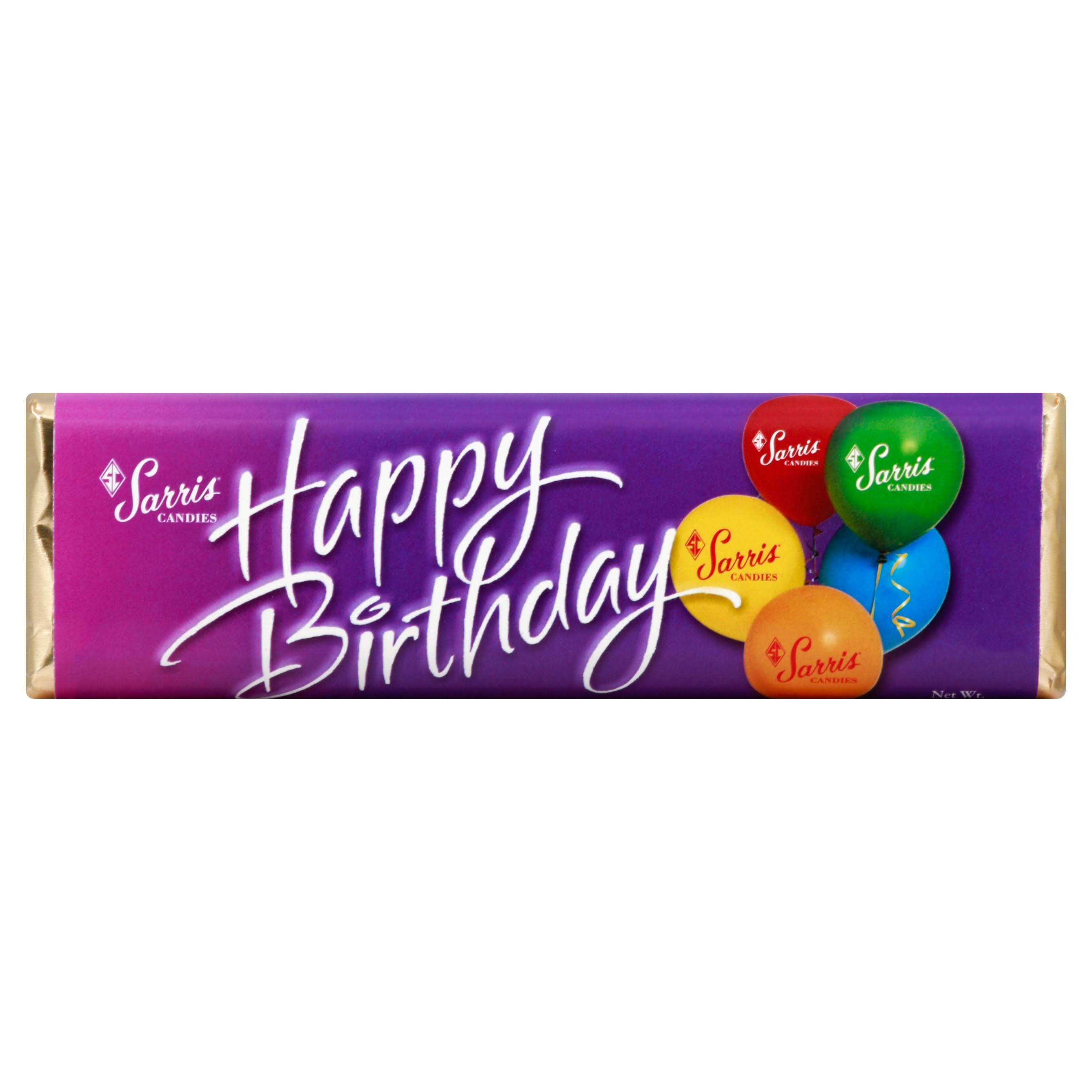 Sarris Candies Milk Chocolate Bar, Happy Birthday - 2.25 oz