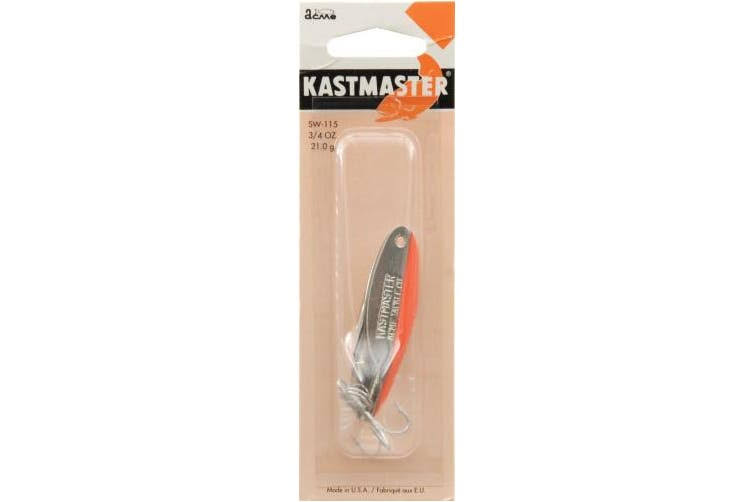 Acme Kastmaster Fishing Lure Spoon - Chrome Fluorescent Stripe, 1/4oz