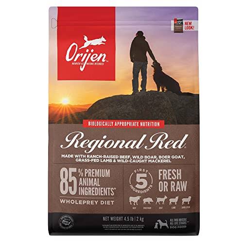 Orijen Dog Regional Red Recipe, 4.5lb, High-Protein Grain-free Dry Dog Food, Packaging May Vary