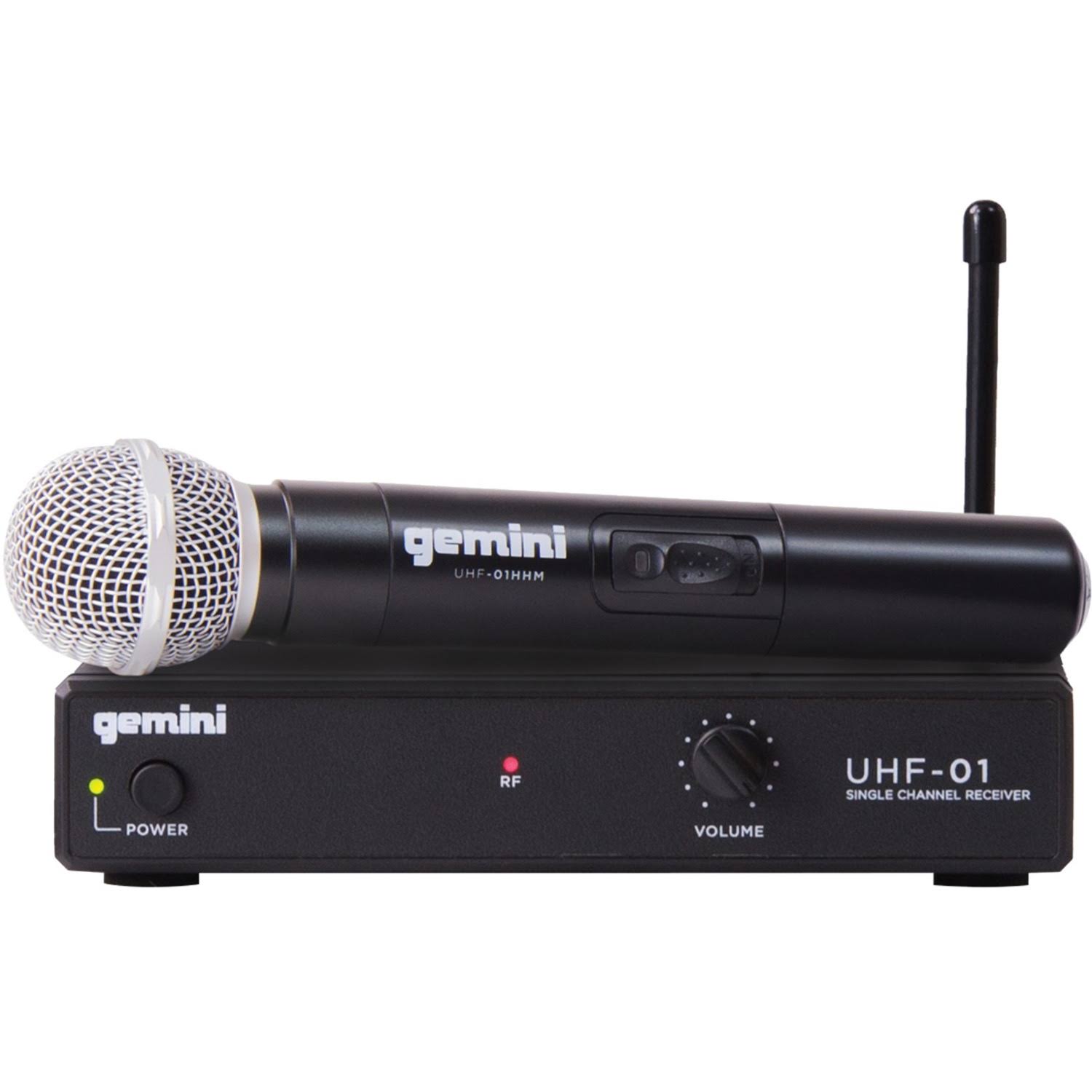 Gemini UHF-01M Single-Channel UHF Wireless Microphone System - Handheld Vocal (F1 517.6)