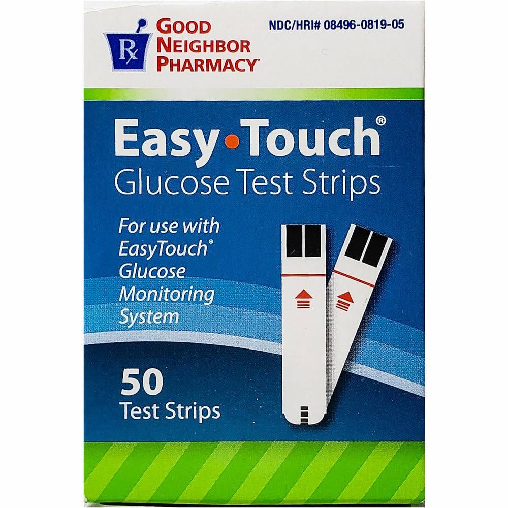 GNP EasyTouch Glucose Test Strips 50 per Box