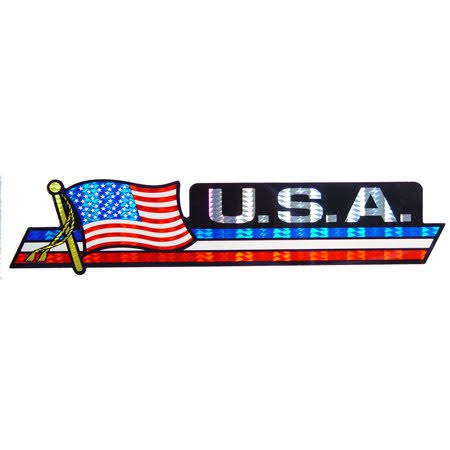 Eagle Emblems Bm7115 Sticker-usa, Flag Banner (3-1/2"x10")