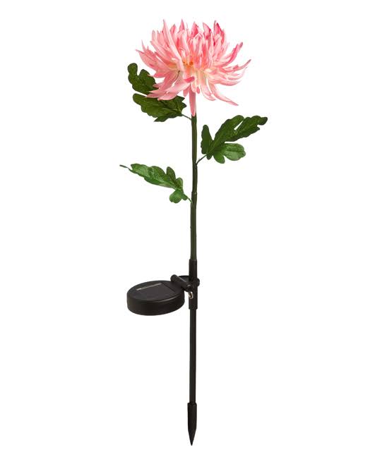 Evergreen Garden Stakes - Pink Solar Artificial Flower Garden Stake
