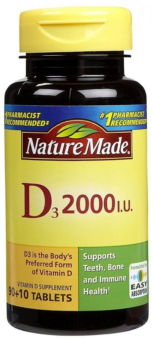 Nature Made Vitamin D3 2000 IU, Tablets - 100 EA