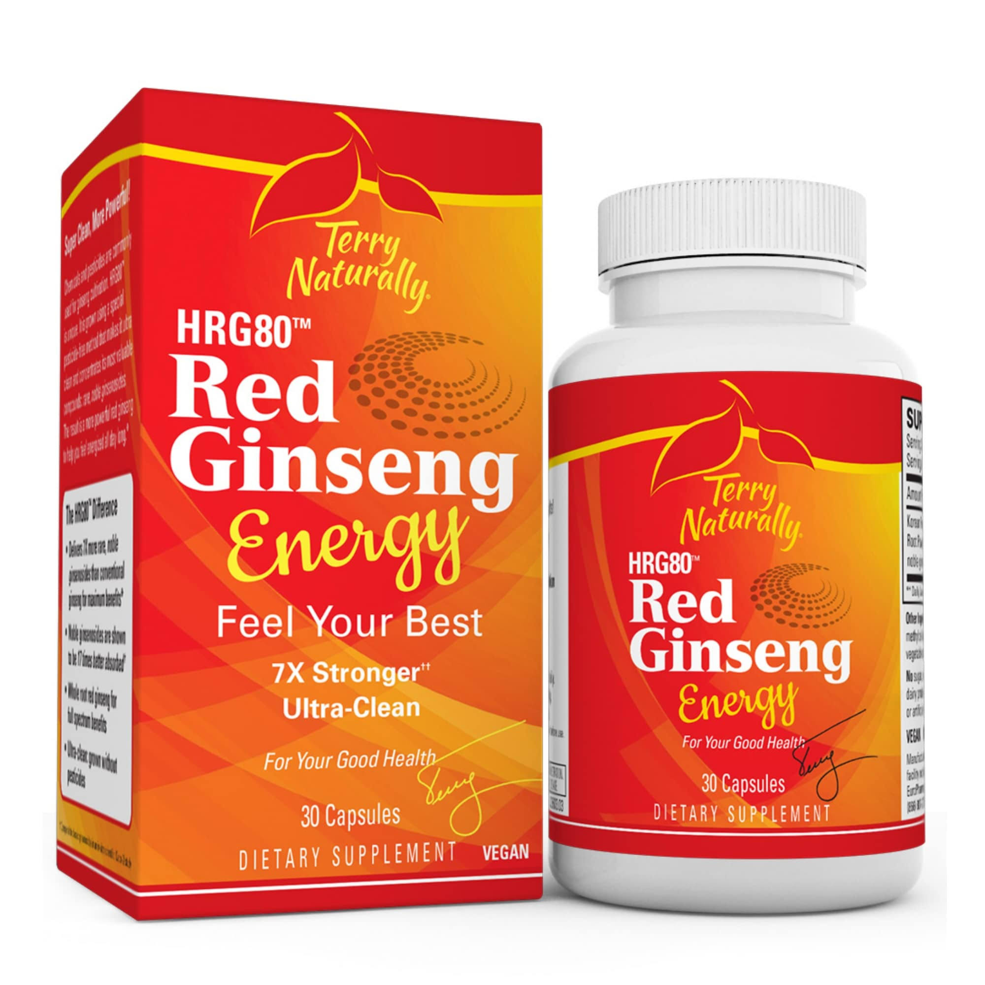 Terry Naturally HRG80 Red Ginseng Energy 30 Capsules Energy Support
