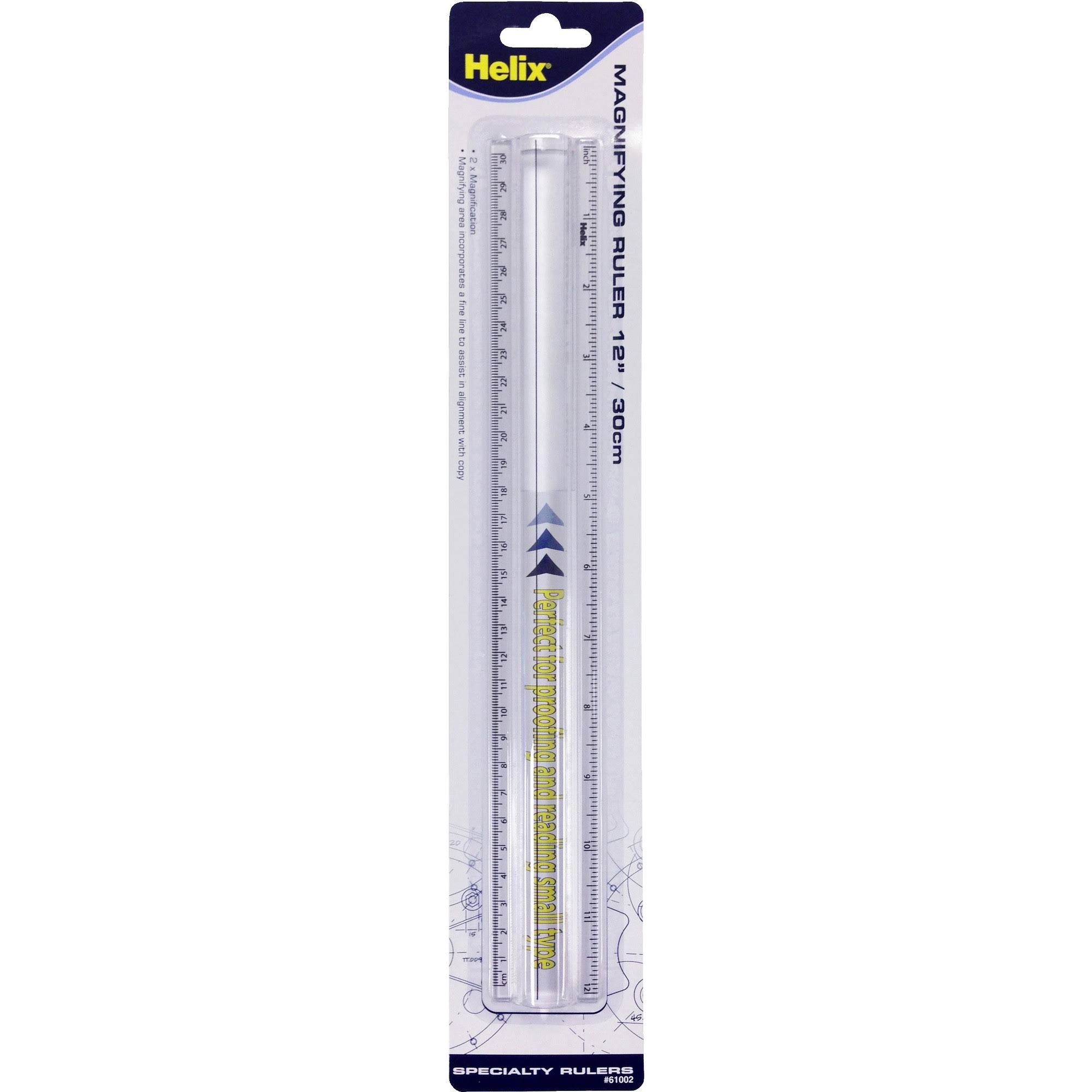 Helix Clear 2X Magnifier Ruler - 12"