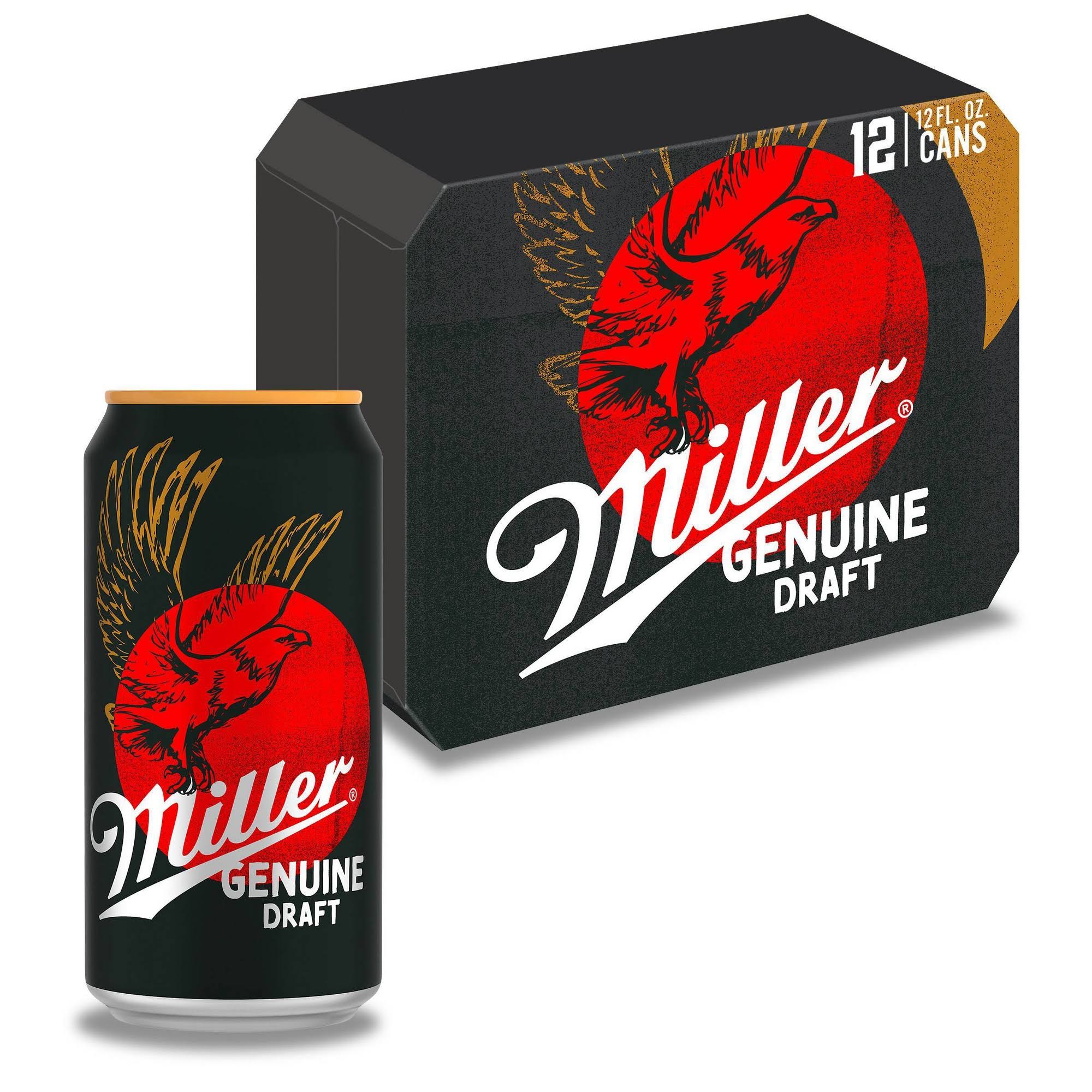 Miller Genuine Draft Beer - 12 x 12 oz