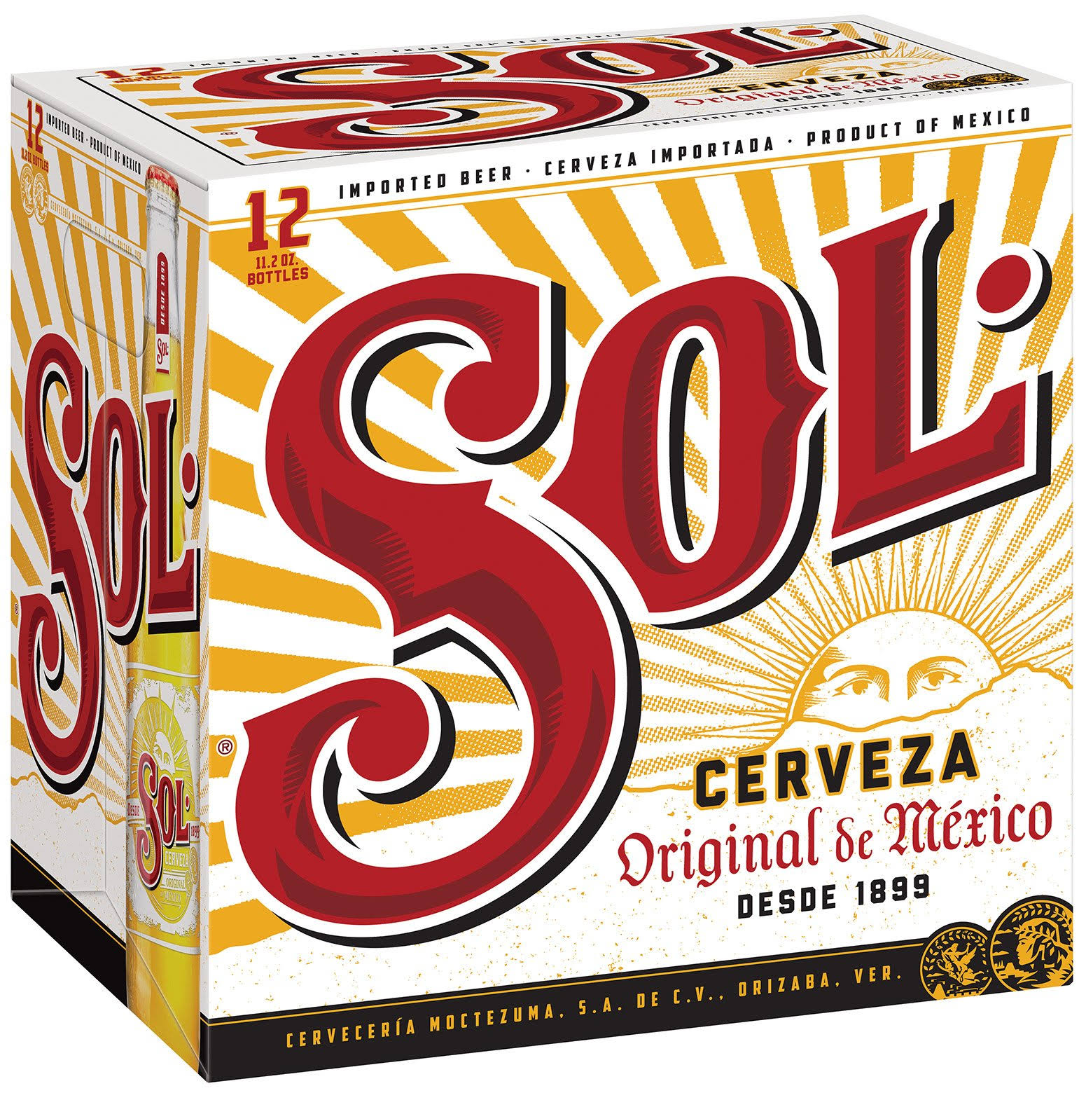 Sol Mexican Beer - 12oz, 12 Pack