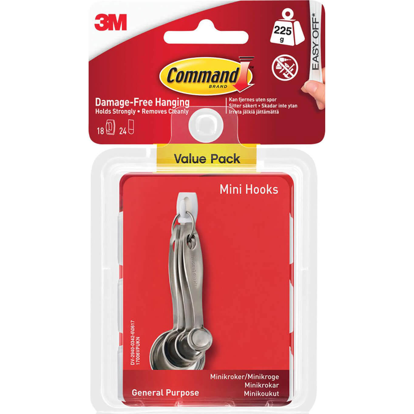 Command Mini Hooks & Strips - White, 18 Pack