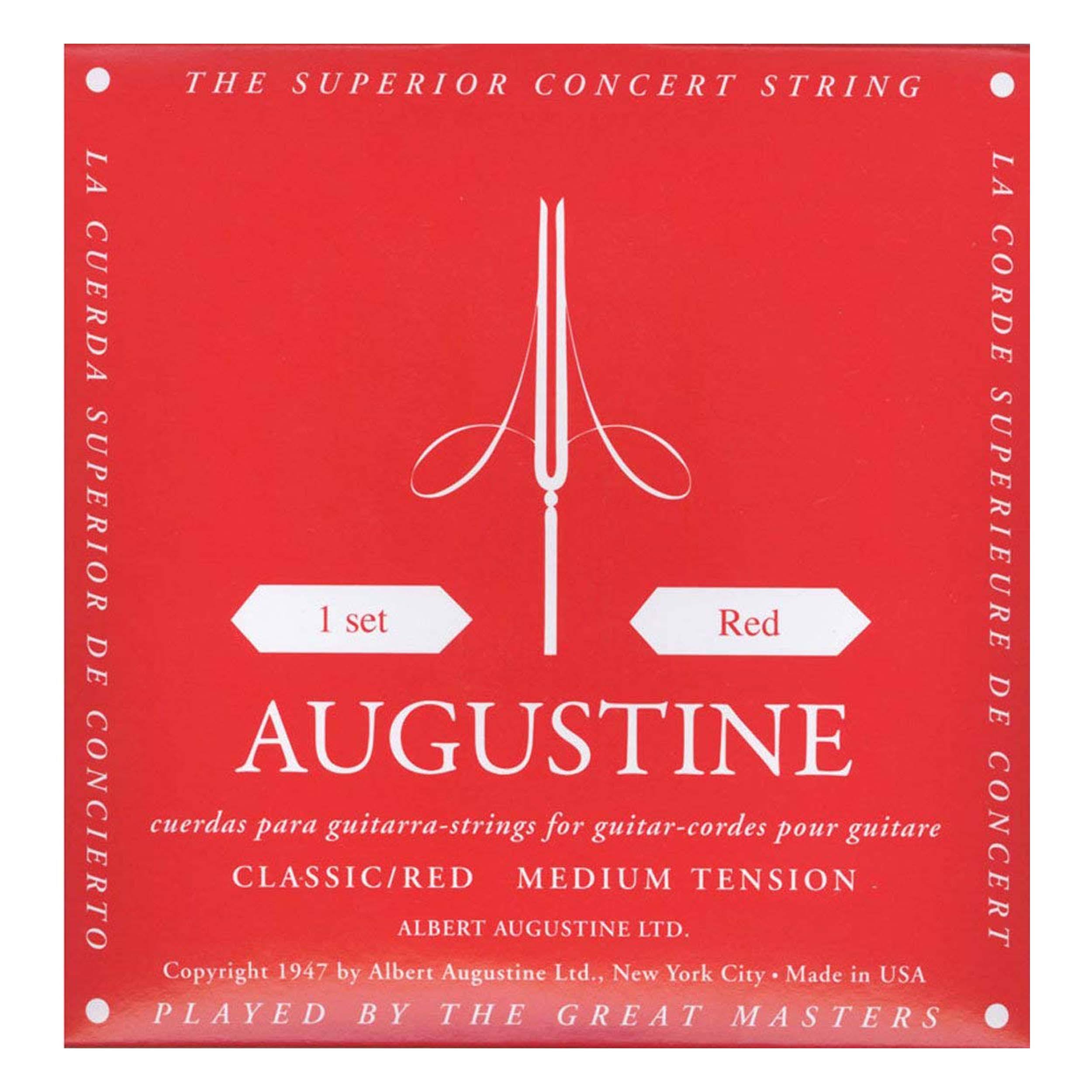 Augustine Classical Guitar Strings - Medium, 1 Set, Red