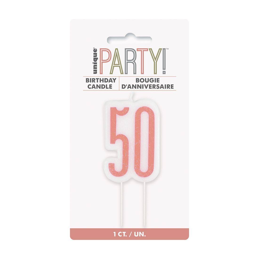 Rose Gold Number Candle - 50