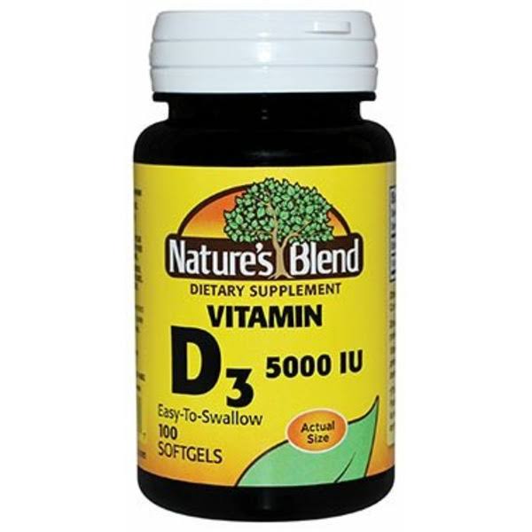 Vtiamin D3 100 Softgels 125mcg 5000iu. Nature's Blend. Vitamins & Minerals. 079854090987.