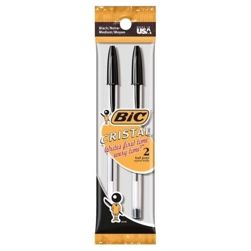 Bic Cristal Stic Ball Pens - Medium Point, 2 Pack