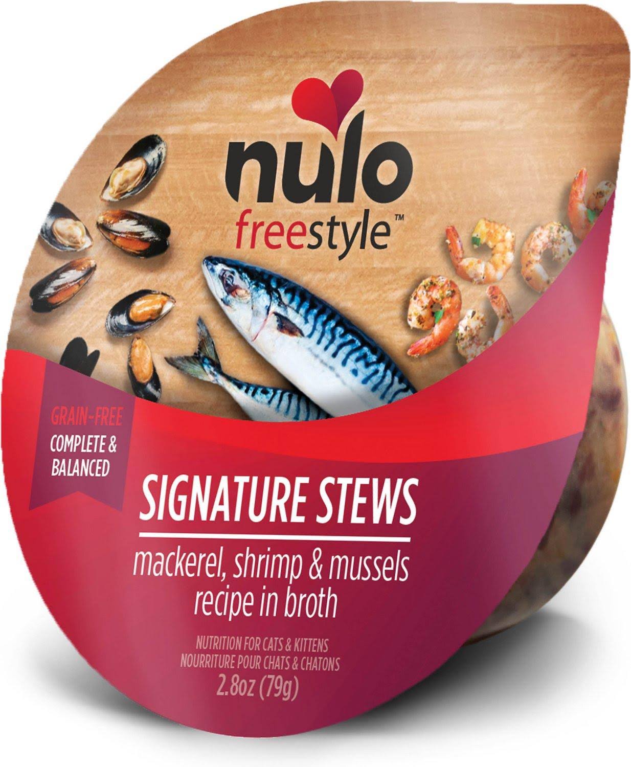 Nulo Freestyle Signature Stews Grain-Free Wet Cat Food Mackerel, Shrimp & Mussels 24ea/2.8 oz