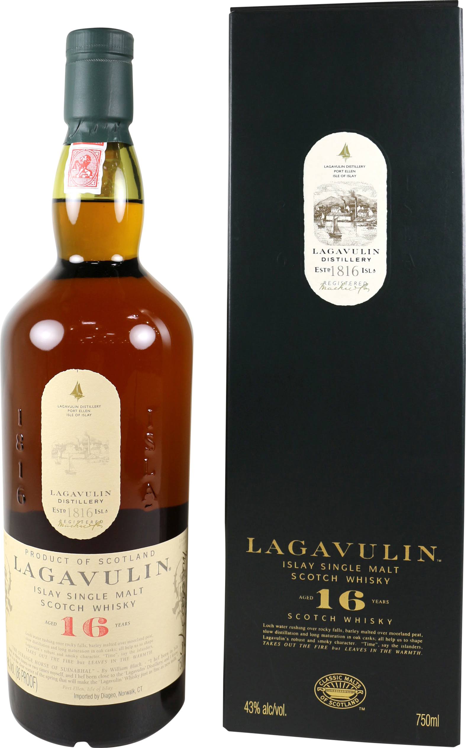 Lagavulin 16 Year Old Islay Single Malt Whisky - 750 ml