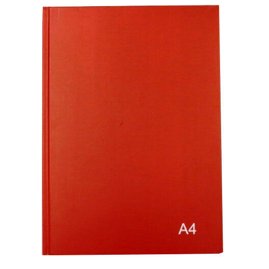Hardback A4 Lined Copy Plain Notebook - Assorted Colours, 160 Page