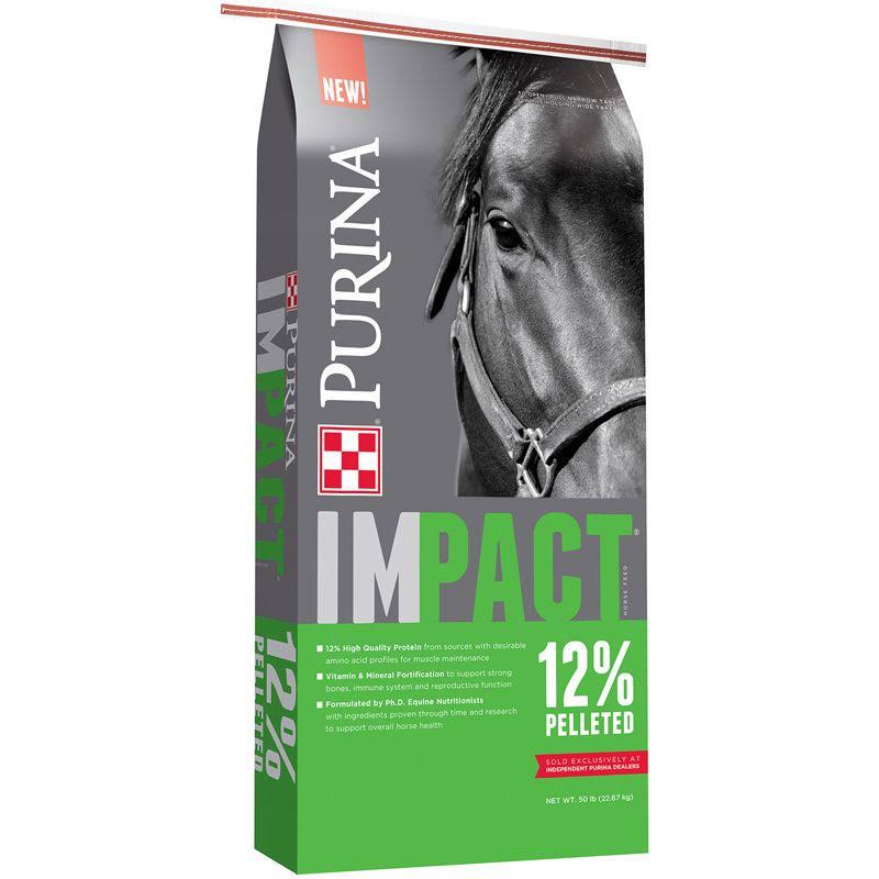 Purina Impact All Stages 12% Pelleted Horse Feed 50 LB