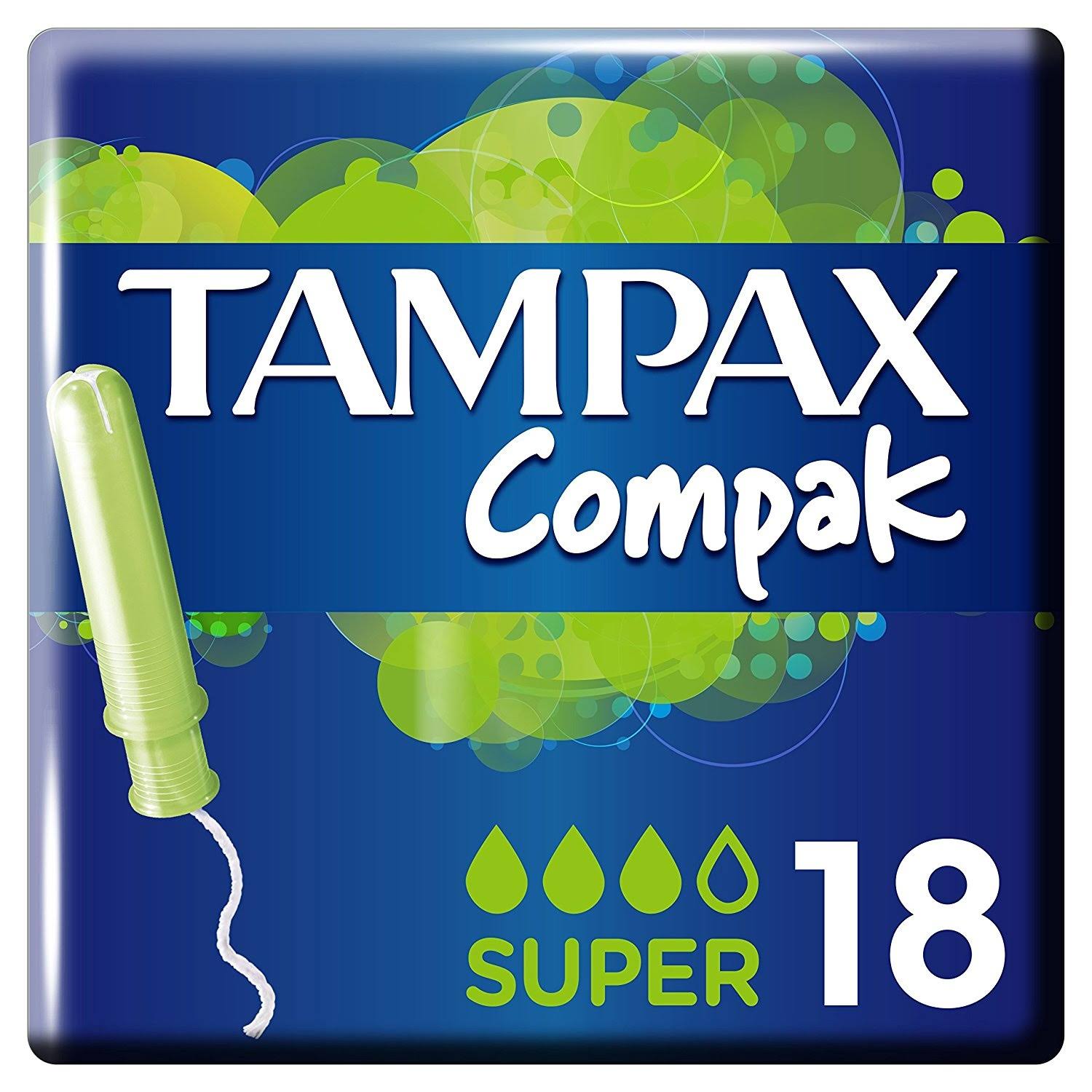 Tampax Compak Super Tampons - 18 Pack