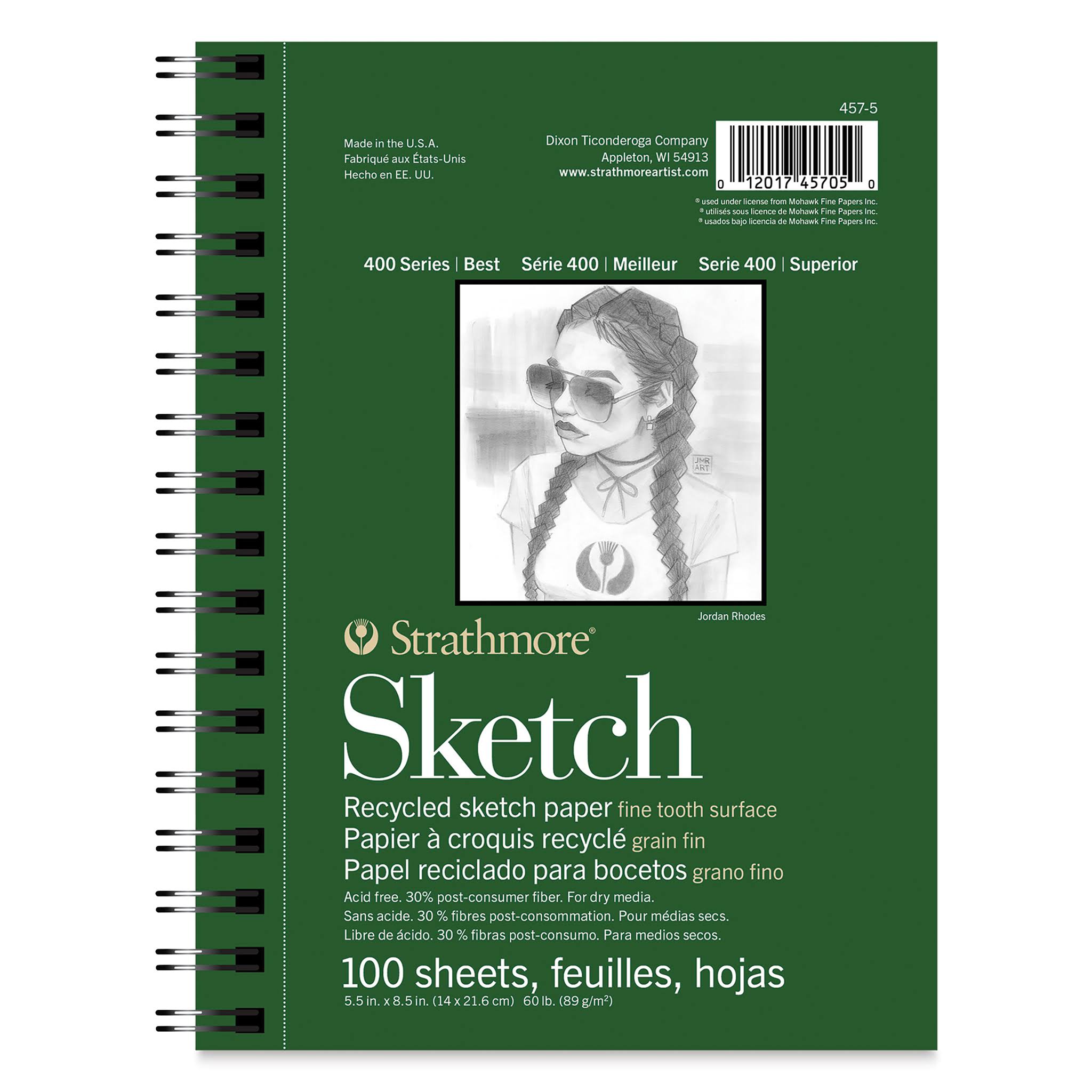 Strathmore Sketch Spiral Paper Pad - 5.5" x8.5", 100 Sheets
