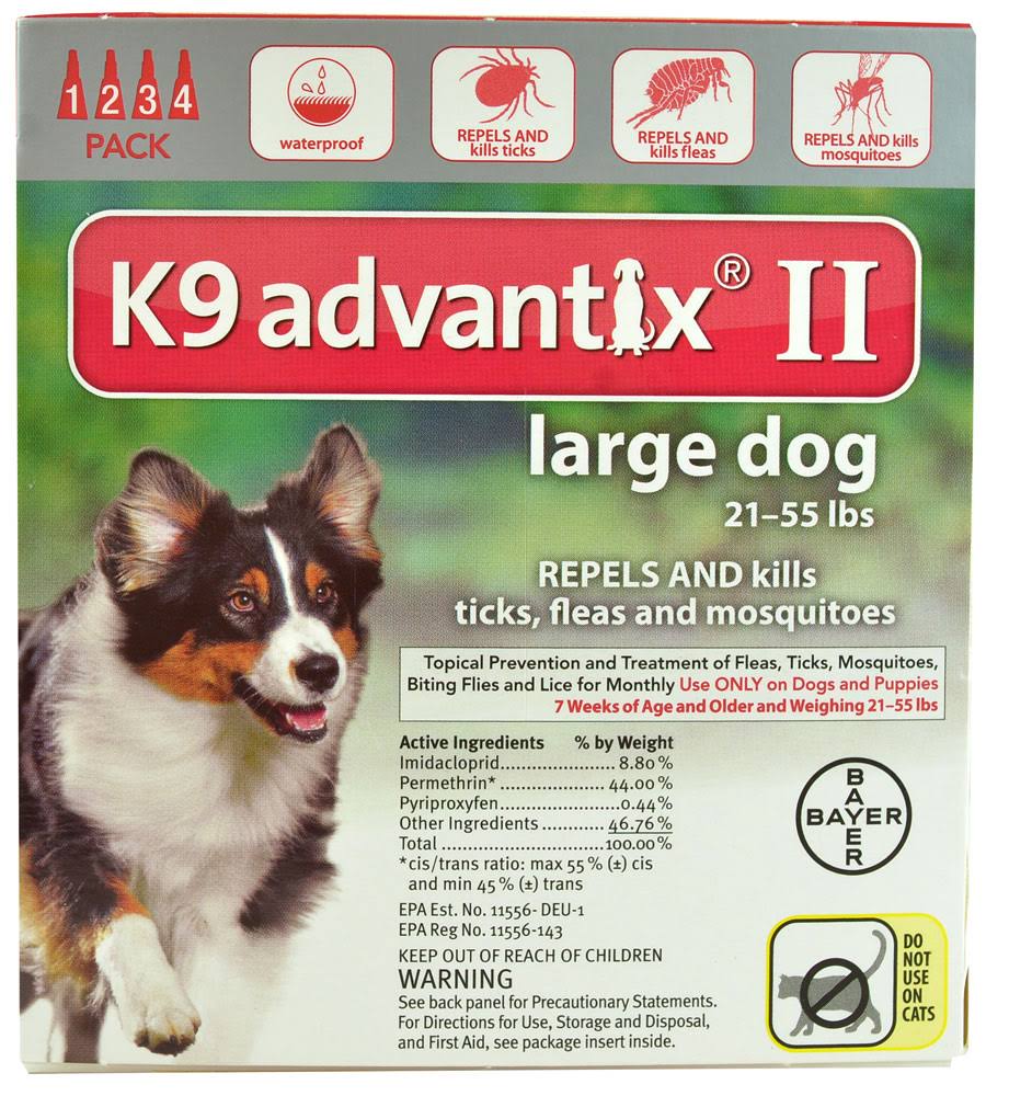 Bayer K9 Advantix II Large Dog Insect Repellant - 21-55lbs, 0.084oz, 4ct