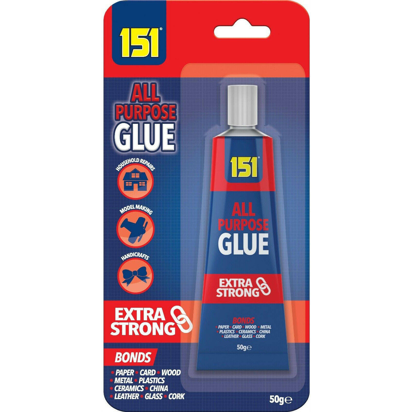 151 All Purpose Glue Adhesive 50g For All Materials DIY Extra Strong Multi Task