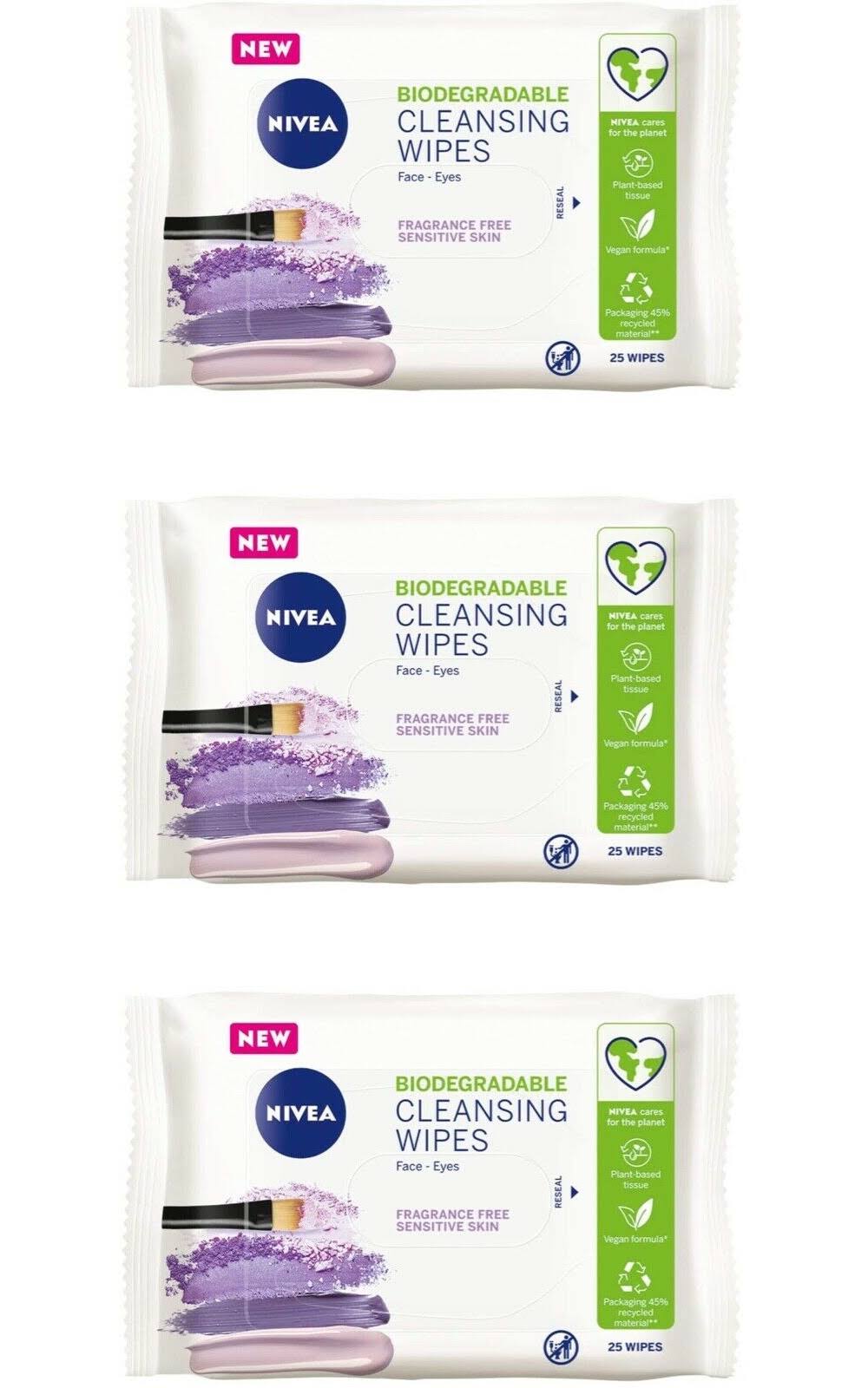 Nivea Biodegradable Sensitive Cleansing Face Wipes