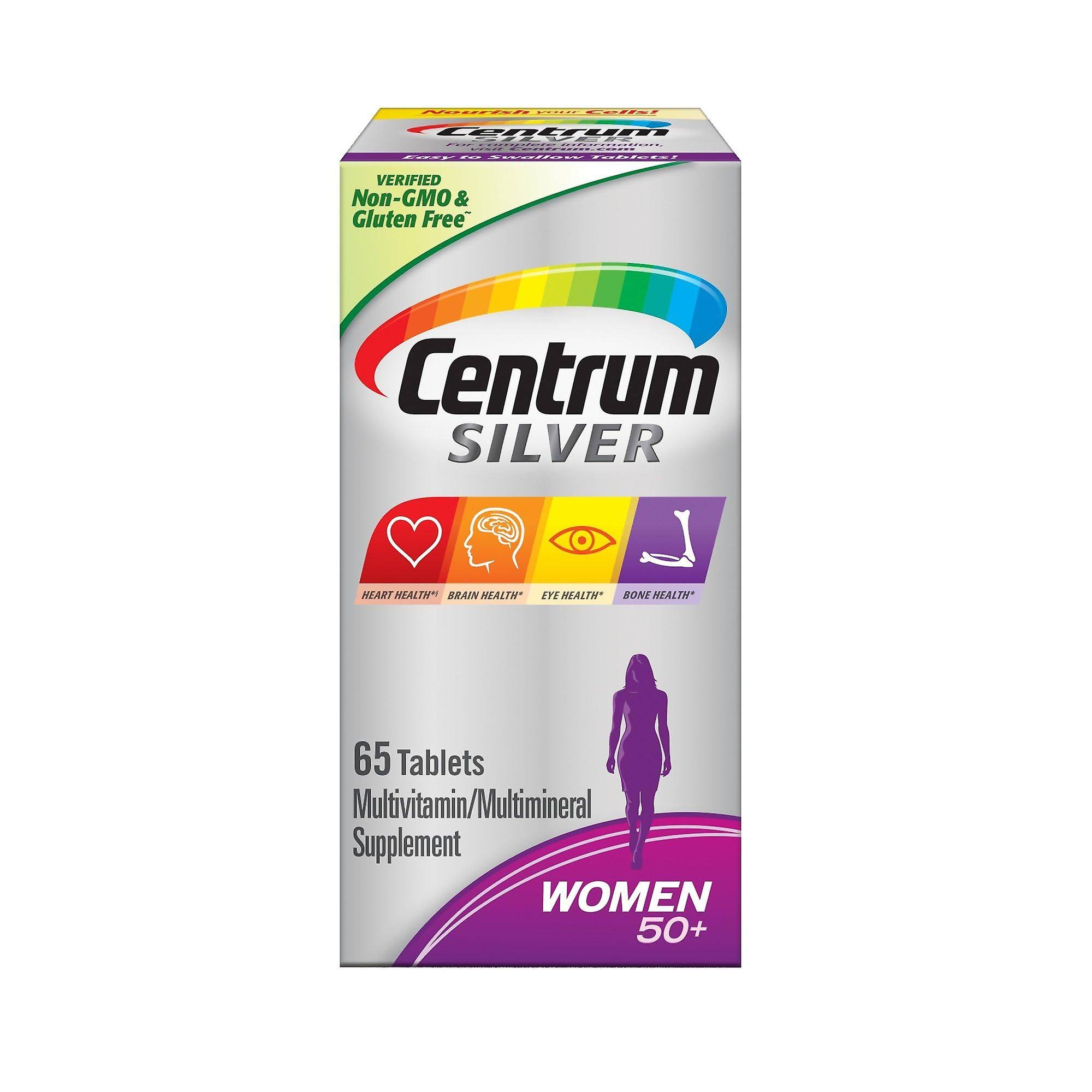 Centrum Silver Multivitamins for Women Over 50, Multivitamin/Multimineral Supplement with Vitamin D3, B Vitamins, Calcium and Antioxidants - 65 Count