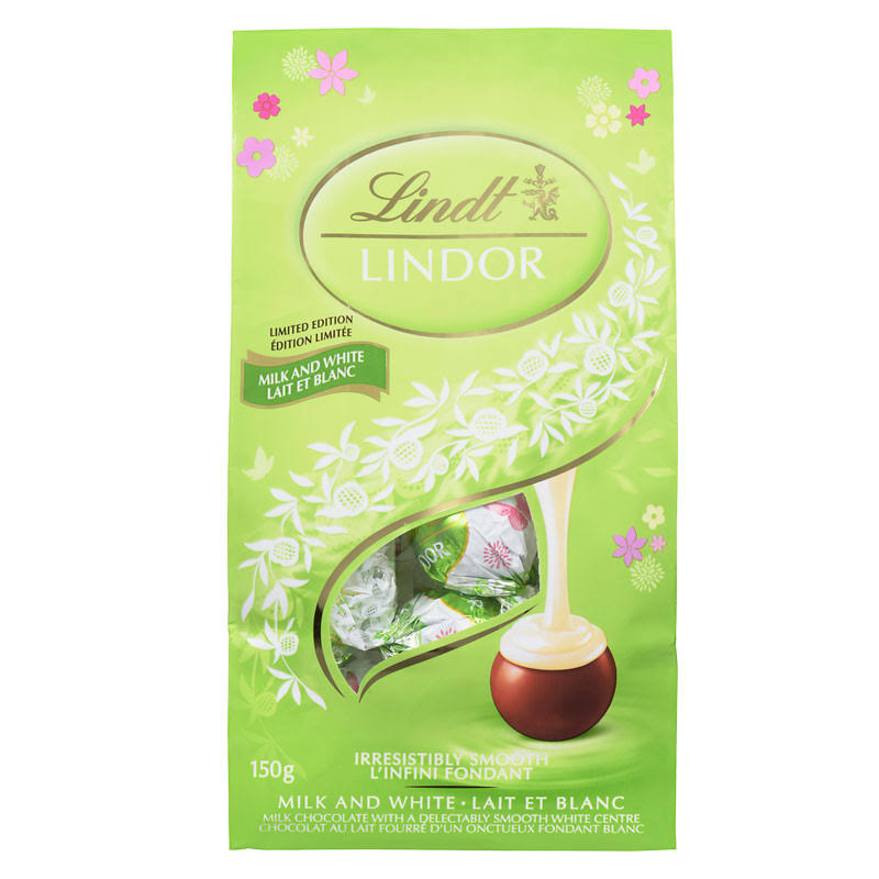 Lindt Lindor Bag - Milk and Chocolate - 150g in White