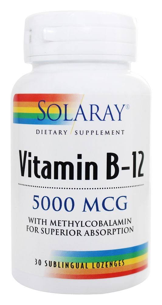 Solaray Vitamin B-12 5000mcg Lozenge Supplement - x30