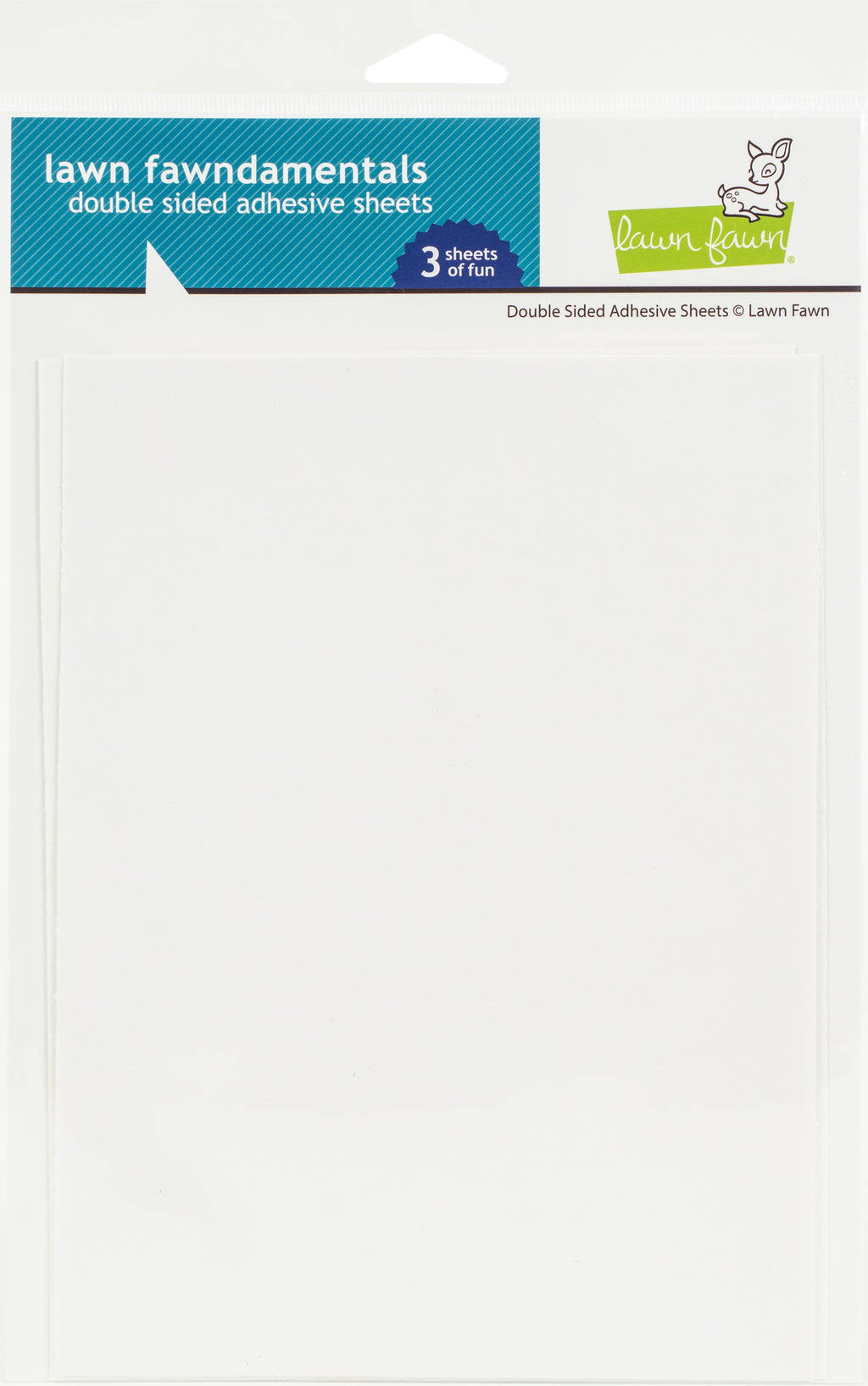 Lawn Fawn Adhesive, Double-Sided Adhesive Sheets 3/Pkg