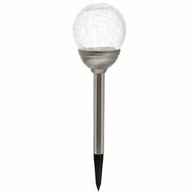 West Coast Imports Crackle Glass Solar Landscape Stake Light Outdoor Garden Yard Decor Waterproof Warm White LED Decorations Pathway Patio Lawn