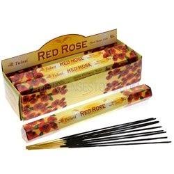 Tulasi Incense Sticks (Red Rose) - 20 Stick Hex Pack
