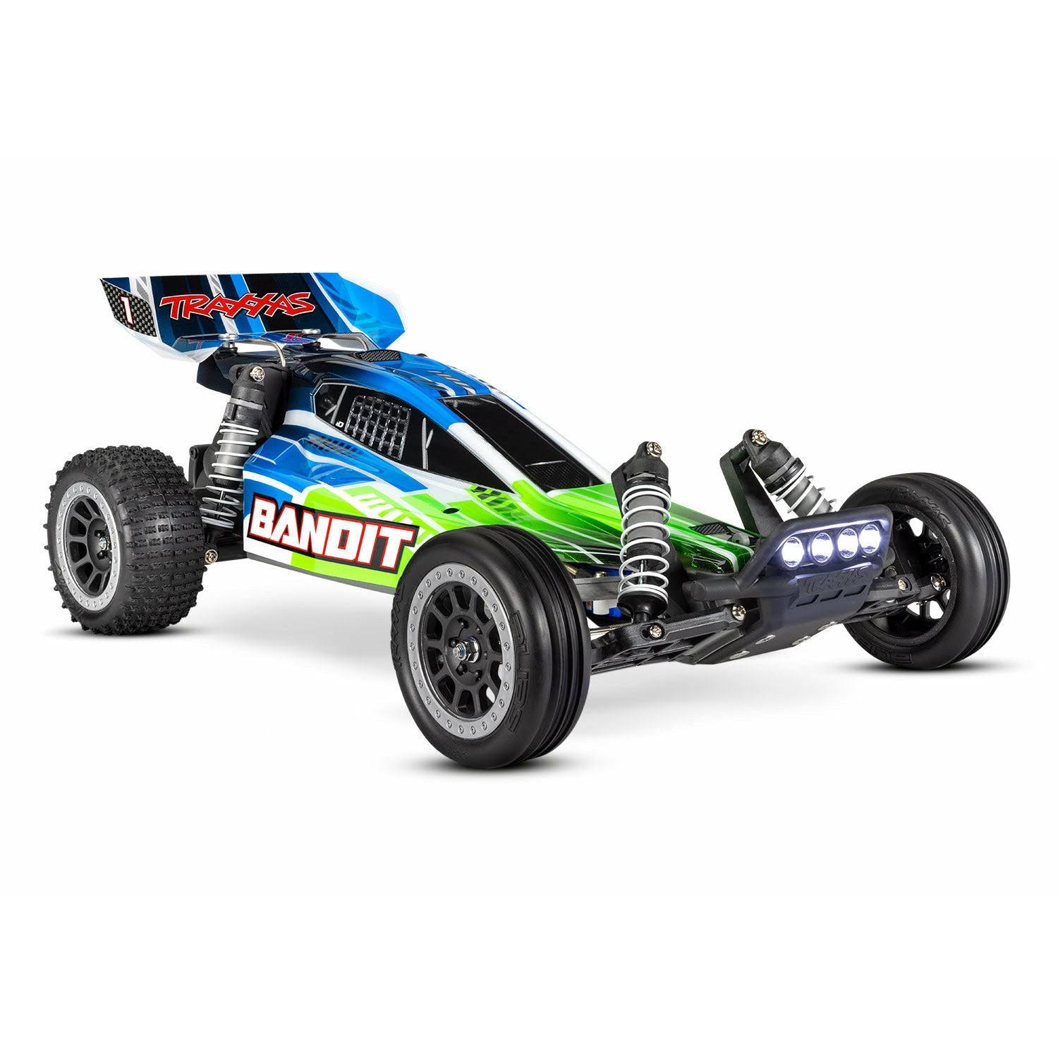 TRAXXAS TRA 24054-61-GRN Bandit : 1/10 Scale Off-Road Buggy. Ready-To-Race with TQ 2.4 radio system, XL-5 ESC (fwd/rev), and LED lights. Includes: 7-