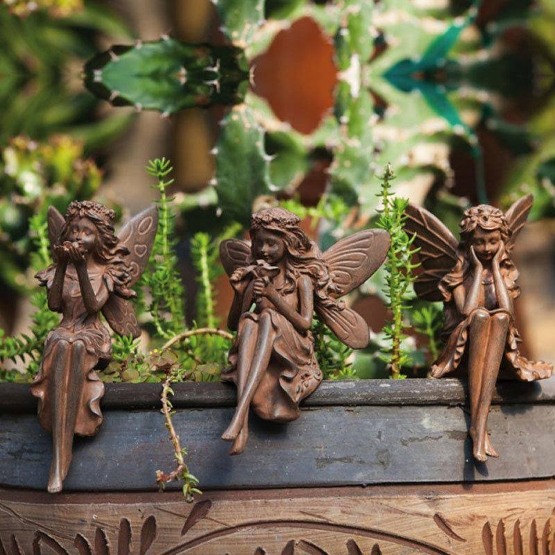 Evergreen Enterprises 18 Piece Fairy Plant Statue Set